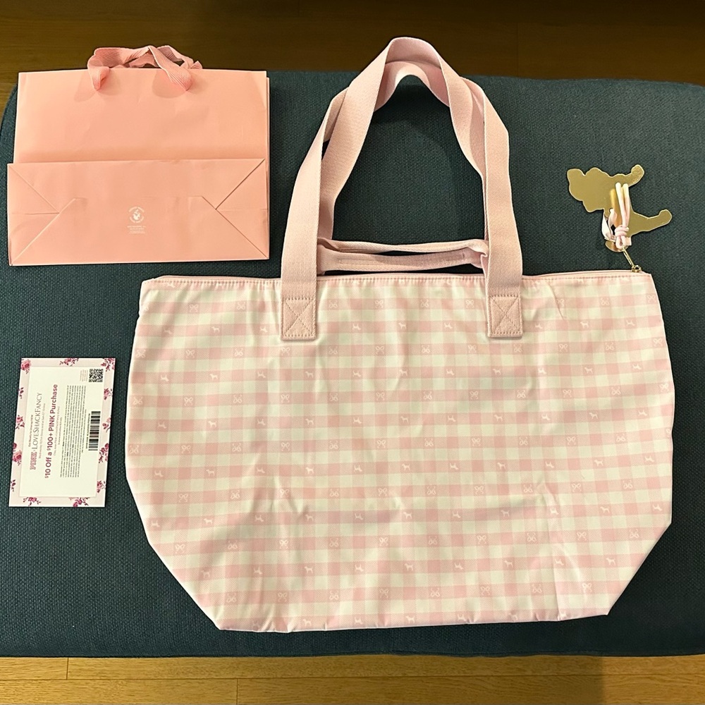 Victoria’s Secret PINK LoveShackFancy Gingham Tote Bag - Picture 3 of 6